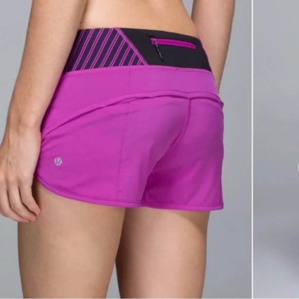 Lululemon Speed Up Shorts Short Low Rise Ultra Violet Black